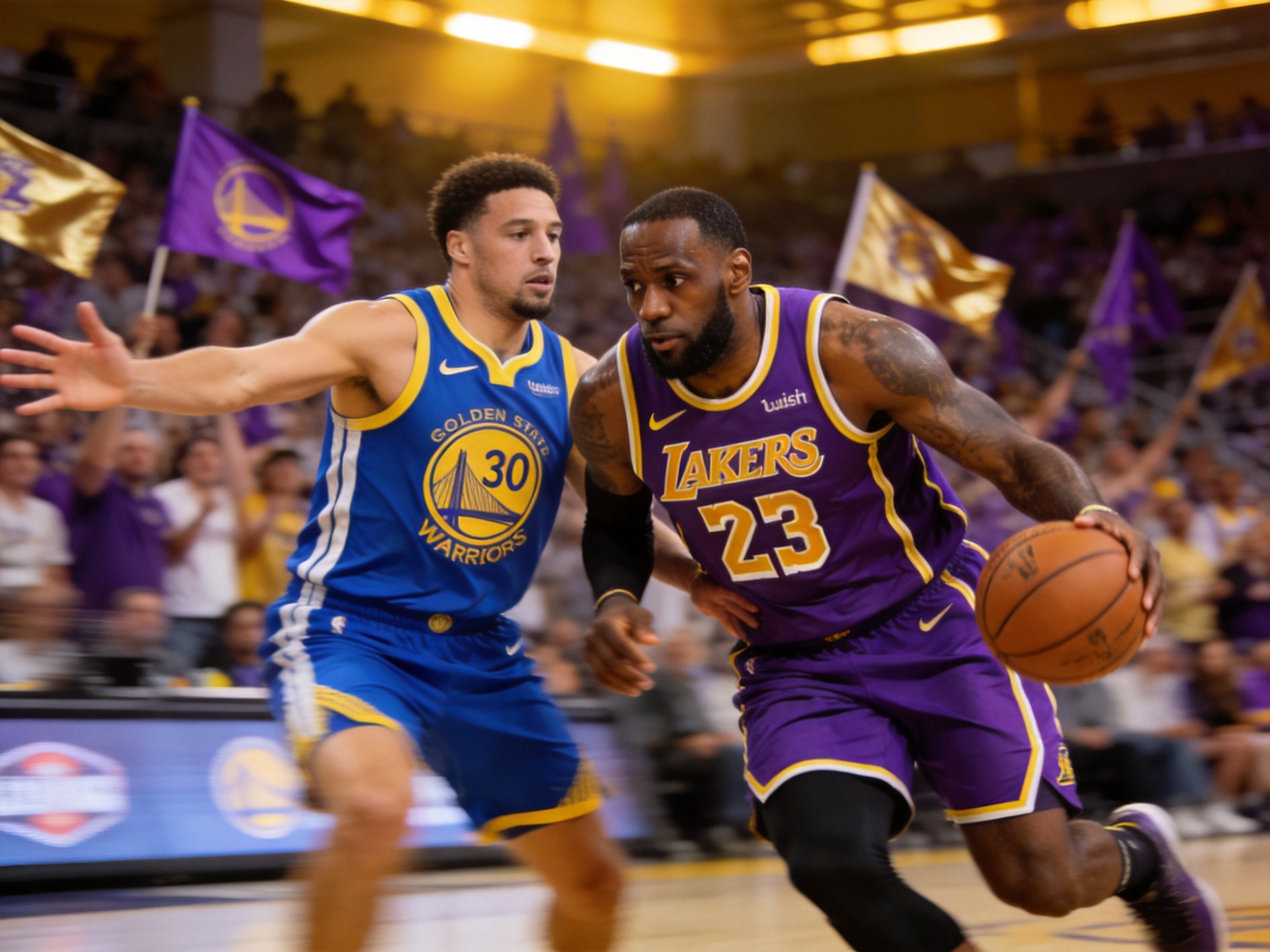 NBA季后赛战报配图 湖人胜勇士